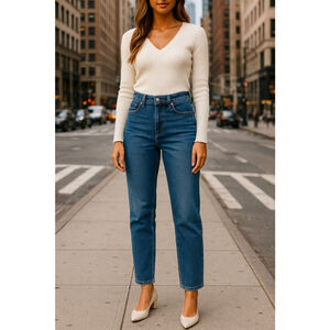 Calvin Klein Classic Straight Leg Blue Denim Jeans High Rise 14 Classic Casual